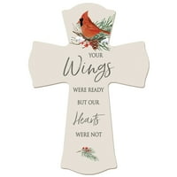 Memorijalni drveni zidni križni poklon za gubitak na voljenom osobi - vaša krila su bila spremna