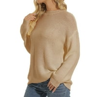 KPOPLK Ženski pulover Dukseri preveliki džemper s dugim rukavima Ženski kabel pleteni pulover Ležerne