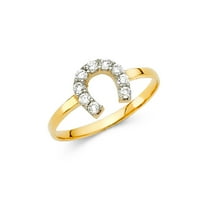 Jewels 14k Žuto zlato Kubična cirkonija CZ Modna godišnjica prstena 5,5