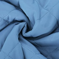 Zimska dugi rukav zip puffer jakna za žene sa gumnim bojama, ležerna zimska topla odjeća nebo plava