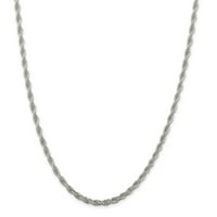 Čvrsta ogrlica od labavog užad u obliku užad u srebru - sa sigurnosnim kopčom za lobster 18