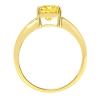 2.0ct jastuk od žuto simulirani dijamant 14k žuto zlato graviranje izjava godišnjica Angažovanost vjenčanog