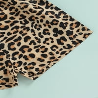 Calsunbaby Baby Girls Hotsove odijelo Leopard Print New Bealesiless bez rukava Ruched ruffle vrhovi