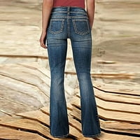 Ylioge visoke traperice za žene, žene ripped Jean Tummy Cotrol Trendy Labavišta Strentch ravna elastična