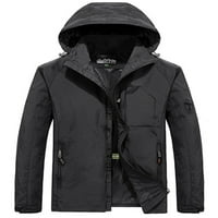 Muški kaput izvlačenja jakna s kapuljačom parka prozračna odjeća proljeće crna 3xl