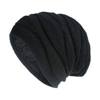 PXIAKGY Unifashion Puni u boji Ležerne prilike Pleted Hat Warm Plus vanjski pleteni zimski šešir Crna