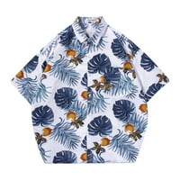 Muškarci Ležerne majice Labavi cvjetno odskočeno plaža Hawaiian Classic Classic Classic Down Vintage