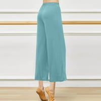 Feterrnal ženske modne hlače za noge visoke struk ravne drape elastične vježbe hlače plesne hlače yoga