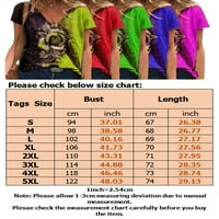 Avamo Womens Cvjetno slikanje Top višebojnika Print majica kratkih rukava Top Dame Colorblock Pulover