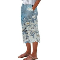 Pacommark PI ženske hlače plus veličina zazor žensko ljeto Ležerne prilike za ispis, obrezane hlače