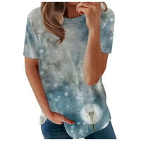 Ljetni vrhovi za ženske klirence kratkih rukava Ljeto Ženska modna ležerna štampara O-izrez Loose majica