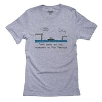 Pritisak pristaništa - mali čamac - Dock ovdje, bez pristaništa Ovdje Djevojka siva majica s dugim rukavima