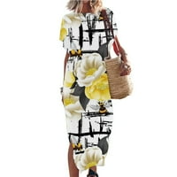 Ljetne haljine za prodaju za žene za žene s kratkim rukavima Digitalna haljina za ispis Okrugli vrat