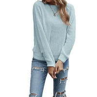 Ženski džemperi Ležerne prilike obične pulovere za okrugle vrata Baby Blue S