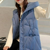 Vrhovi za žene Zimske trendove žena produžena i zadebljana srednje dužine dolje pamučna jakna plava