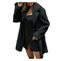FVWitlyh ženski kaput ženski kratki kaput casual shaggy jakna s džepovima topla zima zip-up flaffy odjeća