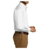 Muški dugih rukava Profesionalna uniforma bezbrižna pamučna poliester poviše majica bijela 3x-velika
