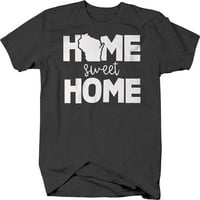 Početna stranica Sweet Home Wisconsin Država Native Ljubav majica za muškarce 2xL tamno siva