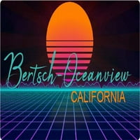 Bertsch-Oceanview California Frižider Magnet Retro Neon Dizajn