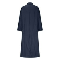 EFSTEB haljine za čišćenje za žene jeseni haljina modna čvrsta boja Crewneck haljina dugih rukava haljina
