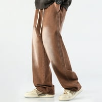 Muške posteljine posteljine jesen zimske casual pantske sportske hlače sa džepom modne duge hlače