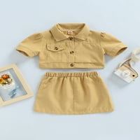 Eyicmarn baby kratki rukav + suknja, ležerna ljetna odjeća u ležernom stilu rever