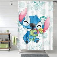 Cartoon Lilo & Stitch Vodootporna tkanina za zavjese za tuširanje, zavjese za ubode za kupatilo i kuhinju,