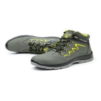 Daeful muški kožni sigurnosni čelični čelični nosač radne gležnjače Hiker čizme treneri cipele crna