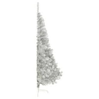 Aibecy veštačka polovica božićnog stabla sa štandom srebrni ft pvc