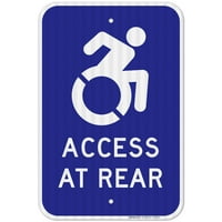 New York Handicap Parking znak, pristup straga sa znakom simbola, reflektirajući aluminijum EGP