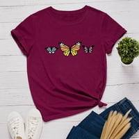 Vino kratkih rukava dnevni leptir uzorak grafički vrhovi odjeća za teen djevojke Country Music Tunic