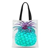 Platno tota torba tropska teal ananas za ponovnu torbu za ponovnu upotrebu Trgovinske vreće