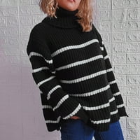 Ženski džemperi Dressy casual pulover Duks dugih rukava od pune boje pola kornjača džemper black m