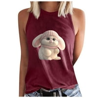 Ženska grafika smiješna zečica za ispis majica Crewneck bez rukava Ležerne ljetne majice na vrhu