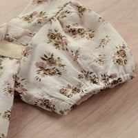 PUDCOCO cvjetni tisak kvadratni vrat kratkih rukava za bebe Romper haljina