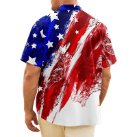Četvrta jula Muška grafička havajska majica, četvrti casunski gumb niz havajske majice