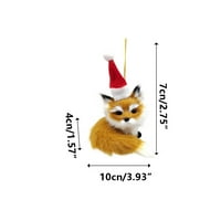 Tarmeek Božićni ukrasi Božićne plišane imitacija životinje Mali lisice Privjesak za rukotvorine kreativne