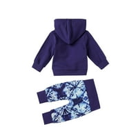 Vedolay Fall Outfits za dječačke odjeće u boji Ispis Spaghetti remen obrezani cami top i duks, plavi 18-mjeseci