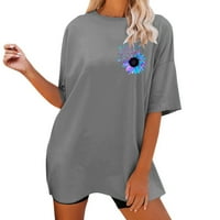 Dame TEE majice s kratkim rukavima labav grafički smiješno tiskano žensko za odmor Stil Streetwear Beach