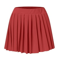 Ženska mini nagnuta suknja za suknje visoka elastična tenis klizaljka suknja