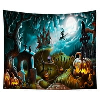 Loopsun Fall Halloween ukrasi za ušteda za dom, Halloween Tapisestry sa lubanjem prizemlje viseći na