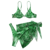 Kućište Žena Žena Modni remen zamotavanje Visoki struk printova Bikini set kupaći kostimi kupaći kostimi