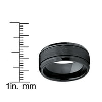 Muški kobaltni vjenčani zaručni prsten za angažman crne četkice veličine 11