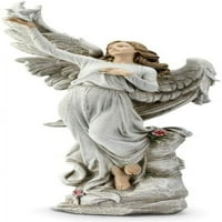 Angel Holding golub klasična kolekcionalna figurica bijele smole
