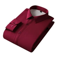 Pliša zadebljana čvrsta boja Stretch topla košulja dugih rukava labava šik elegantna poslovna casual