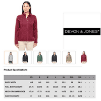 DG793W Devon & Jones Dame Bristol puni zip jakna od runa Crvena Heather S