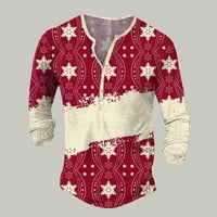 Aktivne košulje Muške modne Ležerne prilike pamučne božićne snijeg