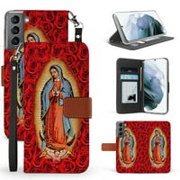 Pocket Wallet [Slots & ID Card Prozor] Kućište dizajnirano za Galaxy S Fe - Djevica Mary Guadalupe