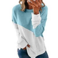Ženska ležerna uboda kontrastna boja dugih rukava pulover na vrhu