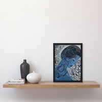 Melanholija u plavoj ženi moderna narodna umjetnička umjetnička djela uokvirena zidna umjetnost Print